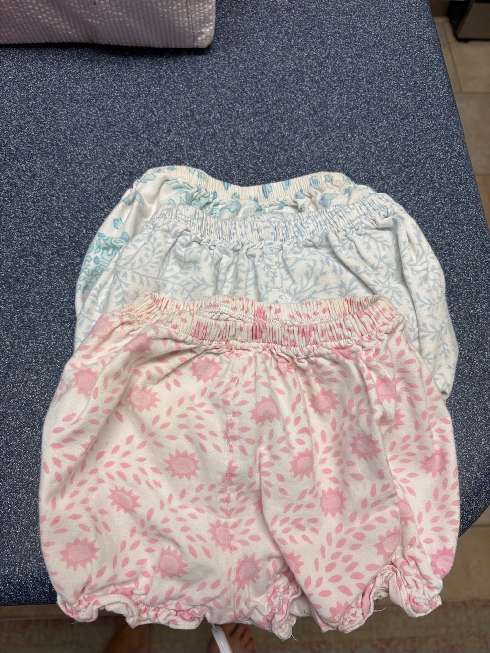 JA / Smockingbird Set of 3 Cotton Bloomers - Pink & Light Blue patterns